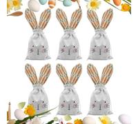 Bolsas de Tratamiento de Pascua - Dibujos animados Yute Cordón | Orejas de conejo Pascua Snack Bolsas | Chocolate, Juguetes, Jelly, Preescolar, Reunión, en Casa y Escuela