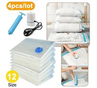 Bolsas de vacío reutilizables, bolsa de vacío transparente plegable comprimida para ahorrar espacio para ropa, contenedor de viaje grande, 4 Uds. 4pcs Bags--Set(B) 110X80CM