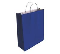 Bolsas Regalo BISMARK Kraft Azul, 24 x 18 x 8 cm. Pack x25