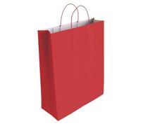 Bolsas Regalo BISMARK Kraft Rojo, 24 x 18 x 8 cm. Pack x25