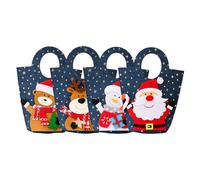 Bolsitas De Dulces Navideños 4 Unidades Bolsas de Tela Vaquera con Motivo