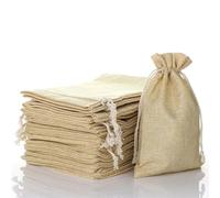 Bolsitas De Tela 10pcs Cotton Rope Hemp Bag Burlap Wedding Party Candy Biscuit Packaging Jewelry Pouches Gift Drawstring Jute Linen Bag(10PCS_15X20CM)