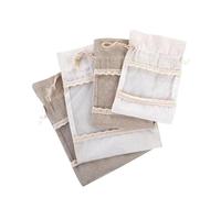 Bolsitas De Tela 25pcs 10x14 13x18cm Single-sided Window Lace Cotton Linen Drawer Bags Burlap Bag Gift Jewelry Bag Wedding Party Decor Sachet Bag(Linen 10x14cm)