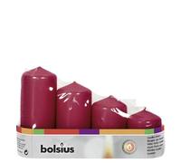 Bolsius Conica Pack 4 Velas Burdeos