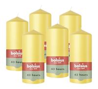 Bolsius - Essentials - vela de columna lisa - amarilla - 13 cm - Velas decorativas - Contiene cera vegetal natural - Sin aceite de palma