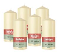 Bolsius - Essentials - vela de columna lisa - beige - 13 cm - Velas decorativas - Contiene cera vegetal natural - Sin aceite de palma
