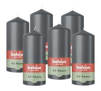 Bolsius - Essentials - vela de columna lisa - gris - 13 cm - Velas decorativas - Contiene cera vegetal natural - Sin aceite de palma