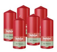 Bolsius - Essentials - vela de columna lisa - roja - 13 cm - Velas decorativas - Contiene cera vegetal natural - Sin aceite de palma