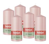 Bolsius - Essentials - vela de columna lisa - rosa ceniza - 13 cm - Velas decorativas - Contiene cera vegetal natural - Sin aceite de palma