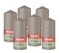 Bolsius - Essentials - vela de columna lisa - topo - 13 cm - Velas decorativas - Contiene cera vegetal natural - Sin aceite de palma
