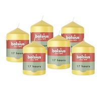 Bolsius - Essentials - Vela de pilar lisa - Amarilla - 8 cm - 6 piezas - Velas decorativas - Contiene cera vegetal natural - Sin aceite de palma