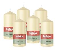 Bolsius - Essentials - Vela de pilar lisa - beige - 12 cm - 6 piezas - Velas decorativas - Contiene cera vegetal natural - Sin aceite de palma