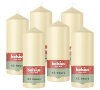 Bolsius - Essentials - Vela de pilar lisa - beige - 15 cm - 6 piezas - Velas decorativas - Contiene cera vegetal natural - Sin aceite de palma