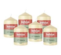 Bolsius - Essentials - Vela de pilar lisa - beige - 8 cm - 6 piezas - Velas decorativas - Contiene cera vegetal natural - Sin aceite de palma