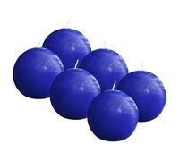 Bolsius Essentials - Vela esférica lisa - azul - brillante - 7 cm - 6 unidades - 16 horas - velas decorativas - sin aceite de palma - con cera vegetal natural