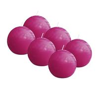 Bolsius Essentials - Vela esférica lisa - fucsia rosa - brillante - 7 cm - 6 unidades - 16 horas - velas decorativas - sin aceite de palma - con cera vegetal natural