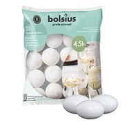 Bolsius Floating candles - Velas flotantes, blanco, 4.5cm (L) x 4.5cm (W) x 3cm (H), 20 unidades