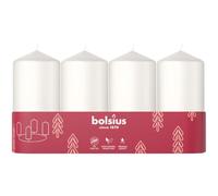 Bolsius - Juego de 4 velas decorativas - 100 x 48 mm - Sin perfume - Con cera vegetal natural - Sin aceite de palma