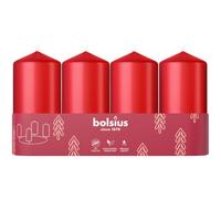 Bolsius - Juego de 4 velas decorativas - 100 x 48 mm - Sin perfume - Con cera vegetal natural - Sin aceite de palma