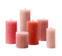 Bolsius - Juego de regalo de velas rústicas - atardecer de amapola - caja de 6 velas - largo tiempo de combustión - sin perfume - incluye cera vegana natural - sin aceite de palme