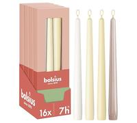 Bolsius - Juego de velas lisas en punta - Nude natural - 16 Unidades - Velas decorativas para el hogar - Con cera vegetal natural - Sin aceite de palma