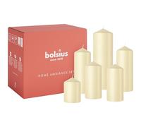 Bolsius - Juego de velas - Oat Beige - 6 velas - Velas decorativas - Contiene cera vegetal natural - Sin aceite de palma