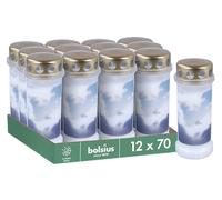 Bolsius - Luz de tumba - Quemador permanente - Blanco - 12 unidades - Con diseño - Cielo - Tiempo de combustión hasta 70 horas