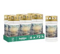 Bolsius - Luz para tumba - con diseño - cielo - Juego de 6 unidades - Duración de combustión 3 días - Vela de luto y memorial velas - Quema limpia - Sin aceite de palma