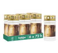 Bolsius - Luz para tumba - con diseño - paseos - Juego de 6 unidades - Duración de combustión 3 días - Vela de luto y memorial velas - Quema limpia - Sin aceite de palma