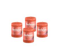 Bolsius - Luz rústica - Naranja - 8cm - 4 Piezas - Pascua