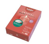 Bolsius - Maxi XL - Velas de té - Taza transparente - Blanco - Caja de 12 velas transparentes - Larga duración de combustión de 8 horas - Sin perfume - Cera vegana, Packaging May Vary