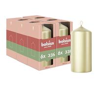 Bolsius - Special Essentials - Velas Cilíndricas Lisas - Set de 6 - Plateado Metálico - 12 cm - Velas Decorativas - Fabricadas con Cera Natural de Origen Vegetal - Sin Aceite de Palma