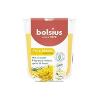 Bolsius True Scents Mimosa - Vela aromática en vaso de cristal, tamaño pequeño, color amarillo