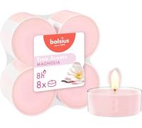 Bolsius - True Scents Tealights Perfumados - Fragancia Magnolia - Juego de 8 piezas - Color caramelo - Larga duración de 8 horas - Extractos naturales - diámetro 57 mm - Cera - Sin humo - San Valentin