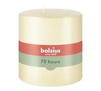 Bolsius Vela de Bloque XXL - Marfil - Múltiples mechas - Larga duración de combustión de 75 Horas - Extra Grande - Vela para el hogar - Sin Fragancia - Cera de parafina - 15 x 15 cm