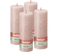 BOLSIUS - Vela de pilar rústica - Rosa suave - 19 cm - 4-Pack