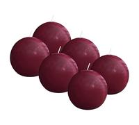 Bolsius - Vela esférica lisa - Rojo - Brillante - 7 cm - 6 unidades - 16 horas - Velas decorativas - sin aceite de palma - con cera vegetal natural
