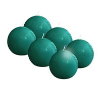 Bolsius - Vela esférica lisa - verde - brillante - 7 cm - 6 unidades - 16 horas - velas decorativas - sin aceite de palma - con cera vegetal natural