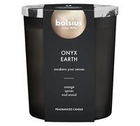 Bolsius - Vela perfumada con tapa - Negro - Onyx Earth - 75h - Vela perfumada decorativa - A base de cera vegetal natural - Sin aceite de palma