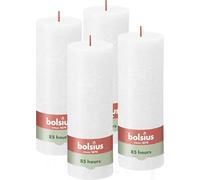 Bolsius Vela rústica de pilar blanca, paquete de 4, Combustión de 85 horas, vela doméstica, decoración de interiores, sin perfume, cera vegana natural, sin aceite de palma, 19 x 7 cm - Valentin