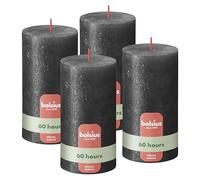 Bolsius - Vela rústica especial - antracita - 13 cm - 4 unidades - velas decorativas - contienen cera vegetal natural - sin aceite de palma