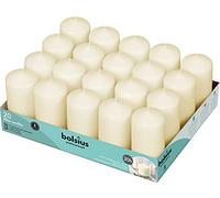 Bolsius Velas básicas para decoración, cera, marfil, tamaño de cera individual: altura 9,8 cm, Ø 4,8 cm, 20 piezas