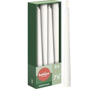 Bolsius - Velas cónicas - Blanco - 8 unidades - Velas decorativas para el hogar - Combustión de 7 horas - Sin perfume - 50% cera vegana natural - Sin aceite de palma