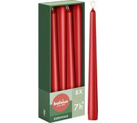 Bolsius - Velas cónicas - Color rojo - Velas decorativas para el hogar - Tiempo de combustión de 7 horas - Sin perfume - Cera vegana natural - Sin aceite de palma
