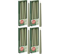 Bolsius Velas cónicas - Color verde - Paquete de 16-9.65 pulgadas - Velas decorativas para el hogar - Tiempo de combustión de 7 horas - Sin perfume - Cera vegana 50% natural - Sin aceite de palma