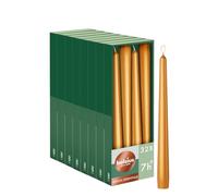 Bolsius - Velas de cena lisas - Oro - 24,5 cm - 32 piezas - Metálico - Velas decorativas - sin aceite de palma