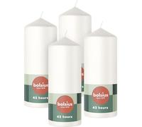 Bolsius - Velas de pilar lisas - blanco - paquete de 4-15 x 6 cm