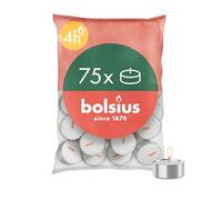 Bolsius - Velas de Té - 75 Unidades - Duración de Combustión: 4 Horas - Velas Decorativas para el Hogar - Contiene Cera Vegetal Natural - Sin Aceite de Palma