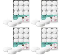 Bolsius - Velas flotantes Maxi - Blanco - 12 piezas en una caja - Ø 3 pulgadas - Tiempo de combustión 8 horas - Sin fragancia - Cera de parafina - Vela flotante XL - Varias ocasiones (Paquete de 4)