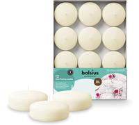 Bolsius - Velas flotantes Maxi - Marfil - 12 piezas en una caja - Ø 7,6 cm - Tiempo de combustión 8 horas - Sin fragancia - Cera de parafina - Vela flotante XL - Varias ocasiones - sin aceite de palme